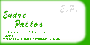 endre pallos business card